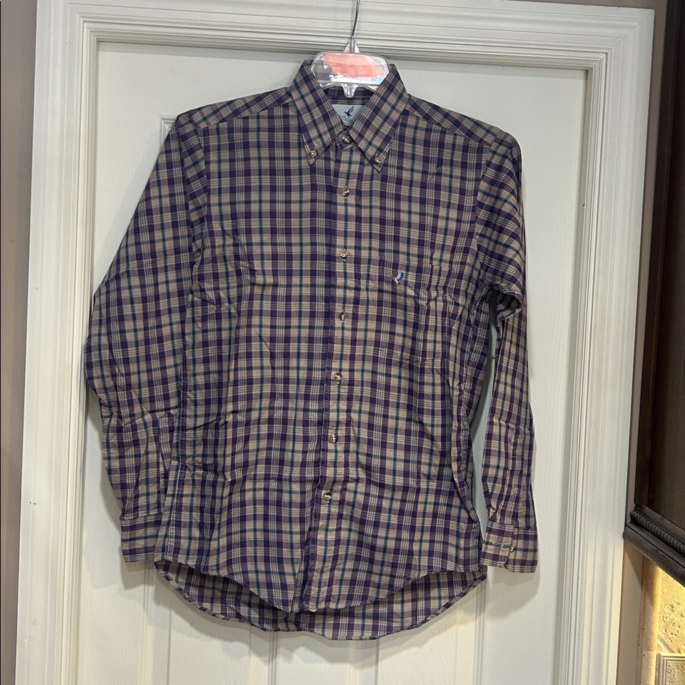 Vintage Flying Scotsman Men's Multicolor Plaid Button Down Shirt